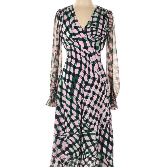 Diane Von Furstenberg Dresses & Skirts - NWT DVF Diane von Furstenberg pink & green stripe dress, Size 6
